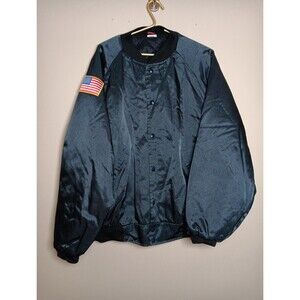 Vintage Union Made Blue Nylon Jacket 50 Star USA Flag Patch Size XXL